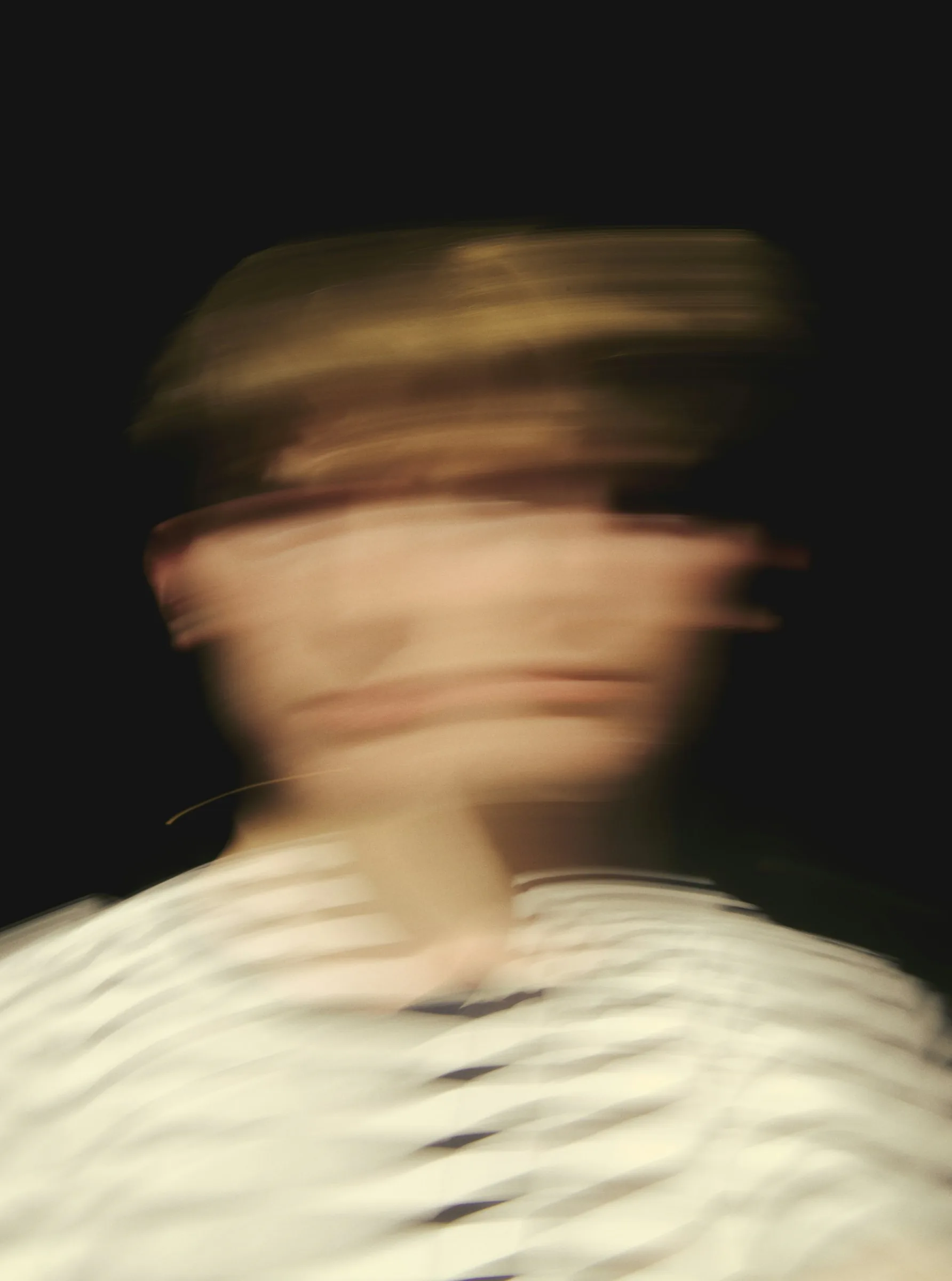 Portrait blurred by movement