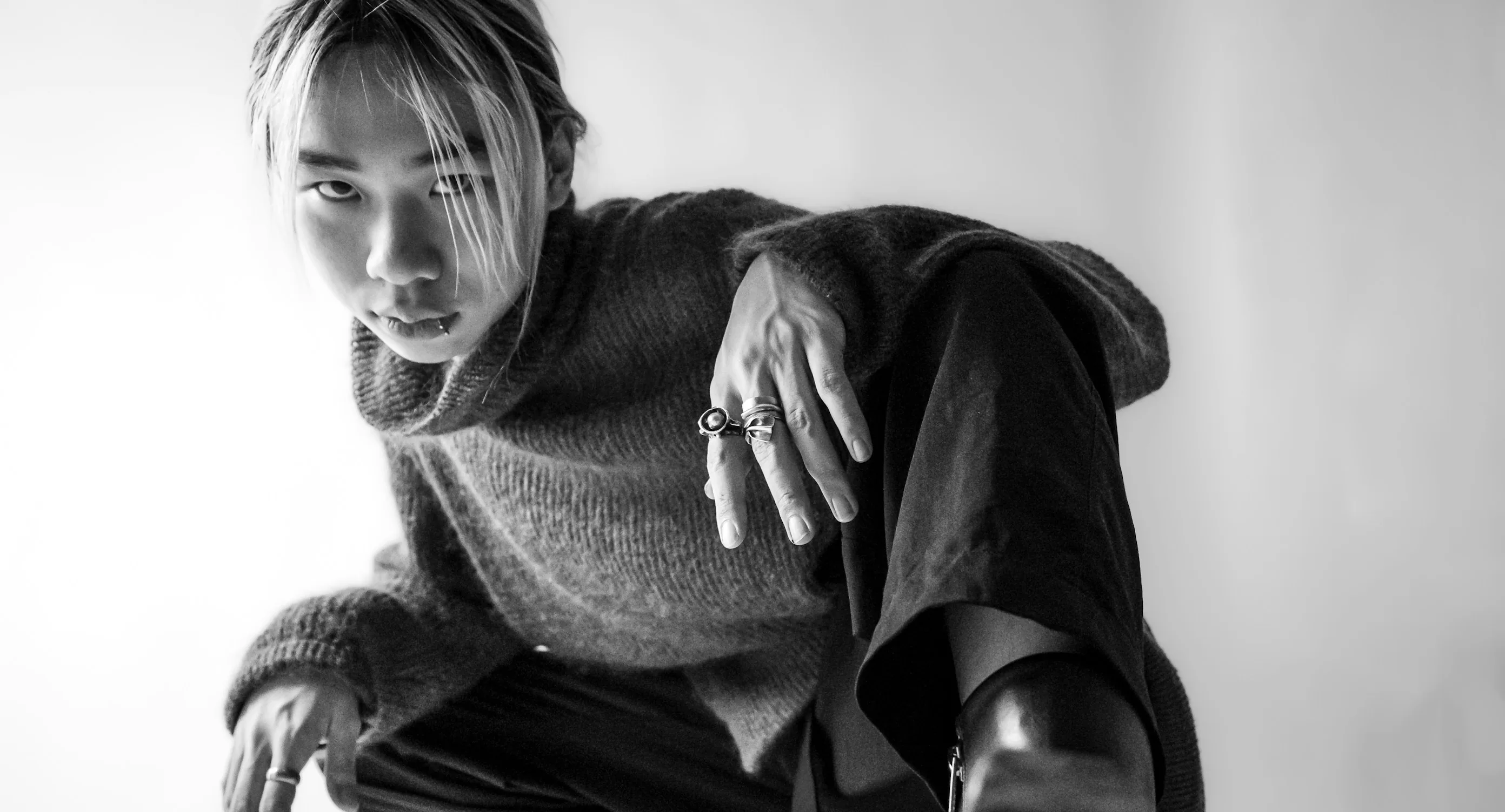 Halden Atelier campaign portrait in black and white