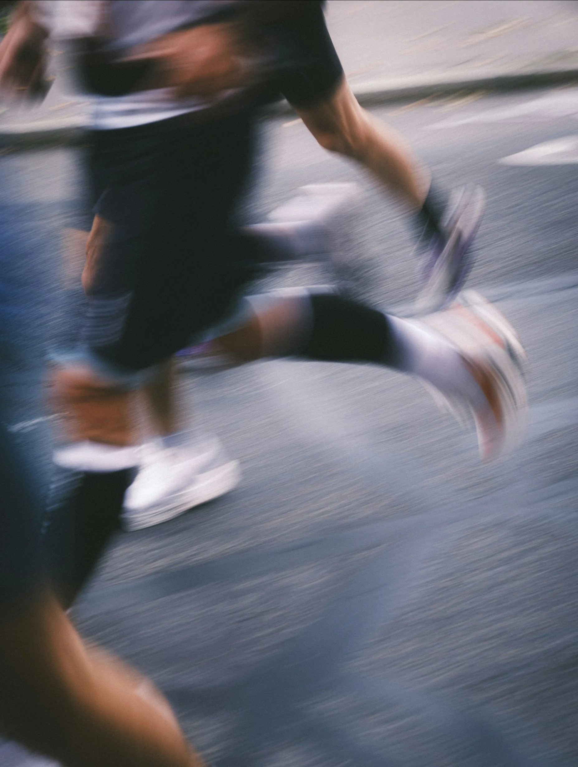 Runners in motion blur