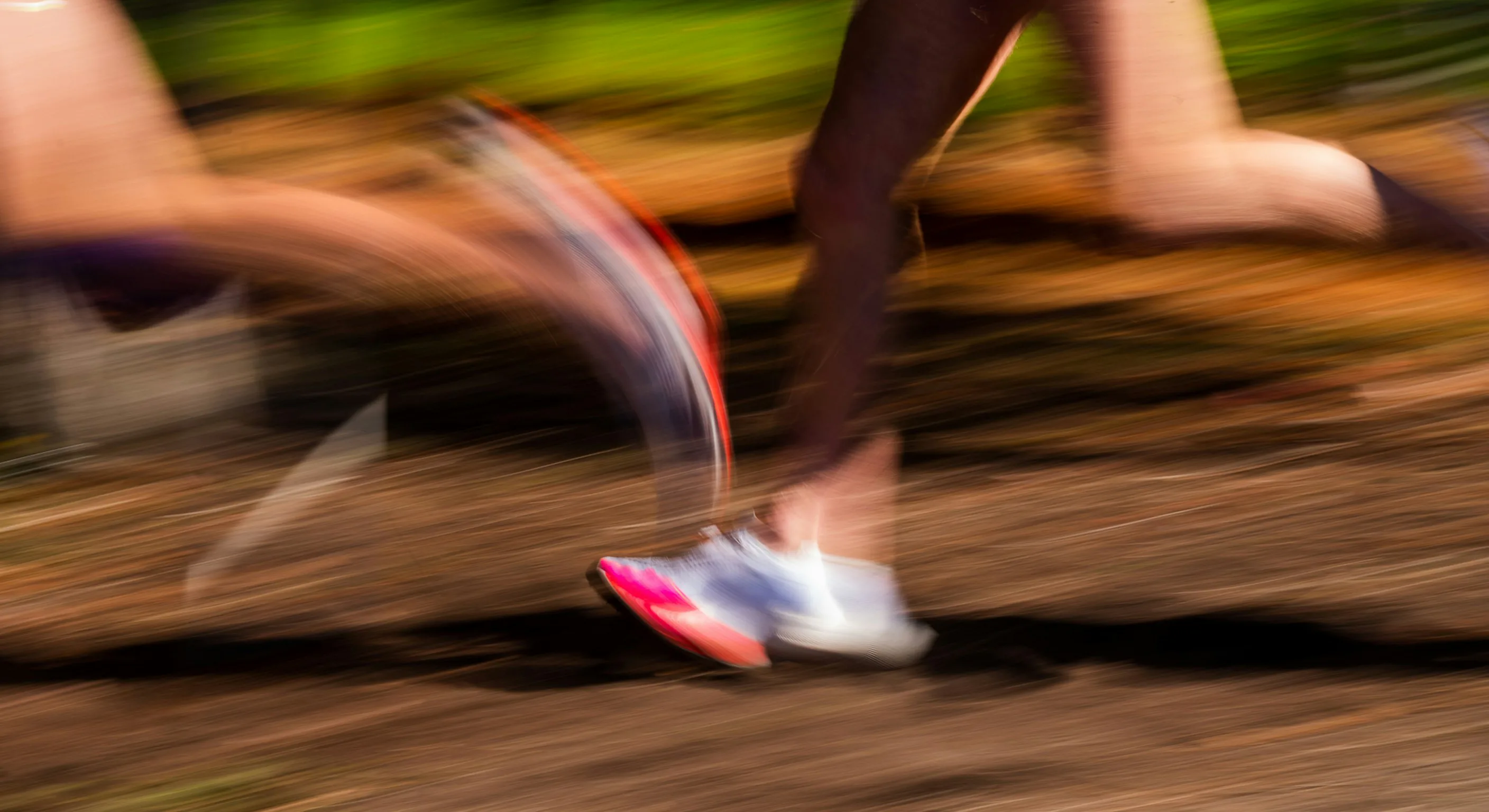 Close-up of a runner's stride